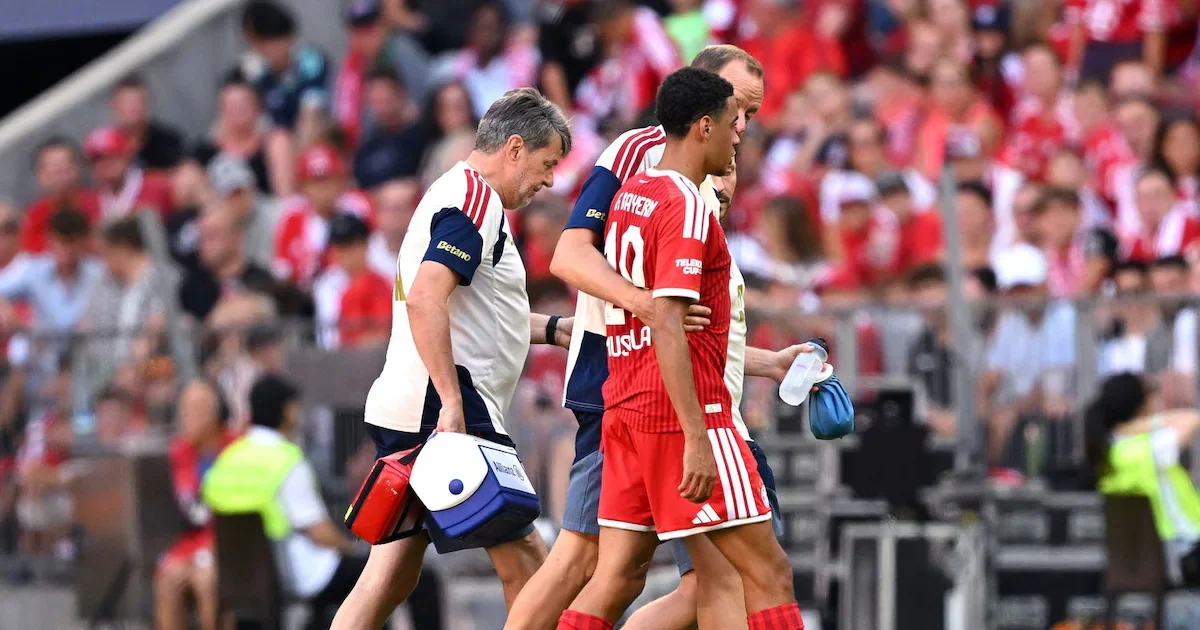 Jamal Musiala Collapses on the Pitch During Friendly Match